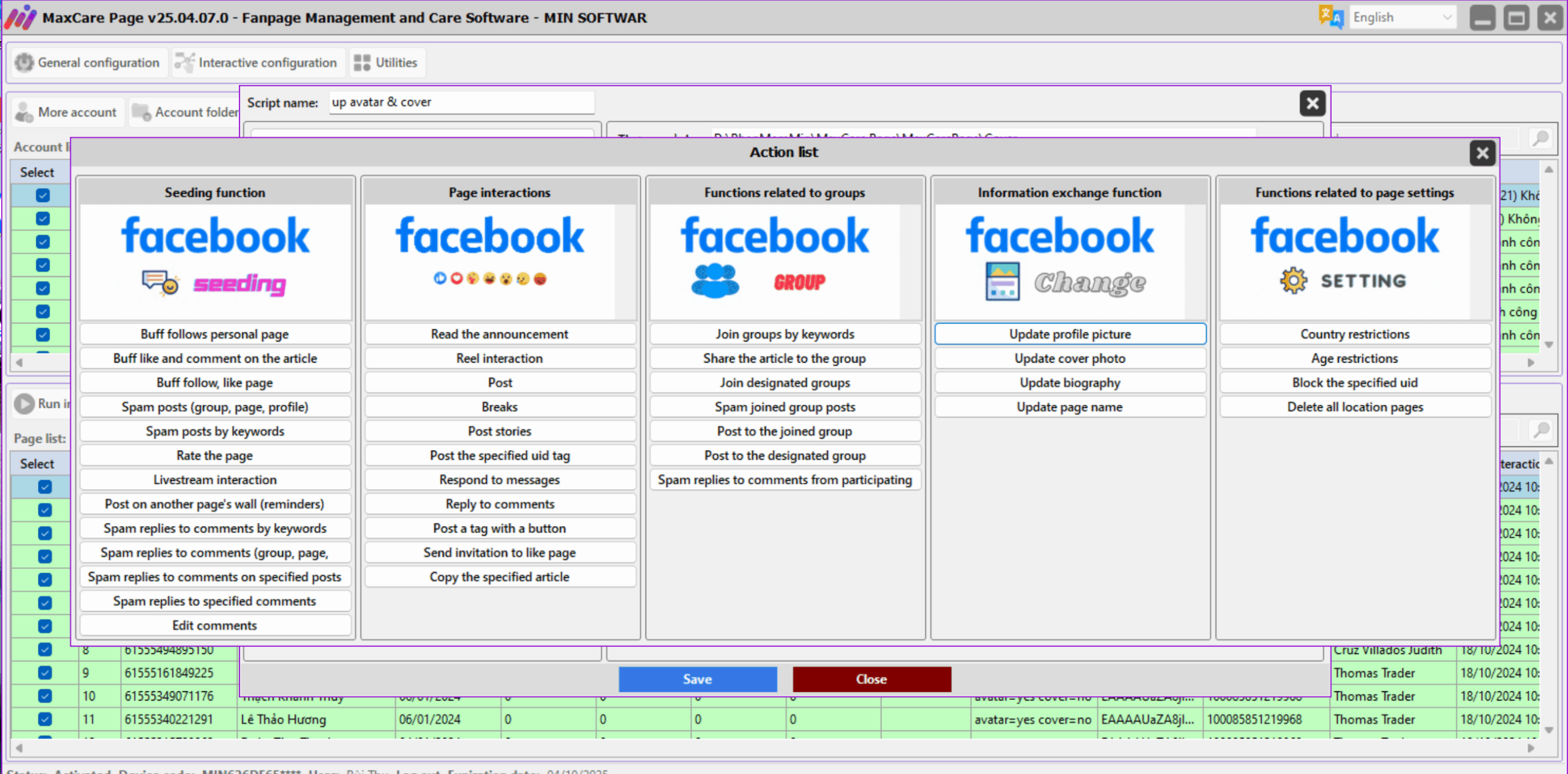 MaxCare Page – Automated Bulk Facebook Fanpage Management Software