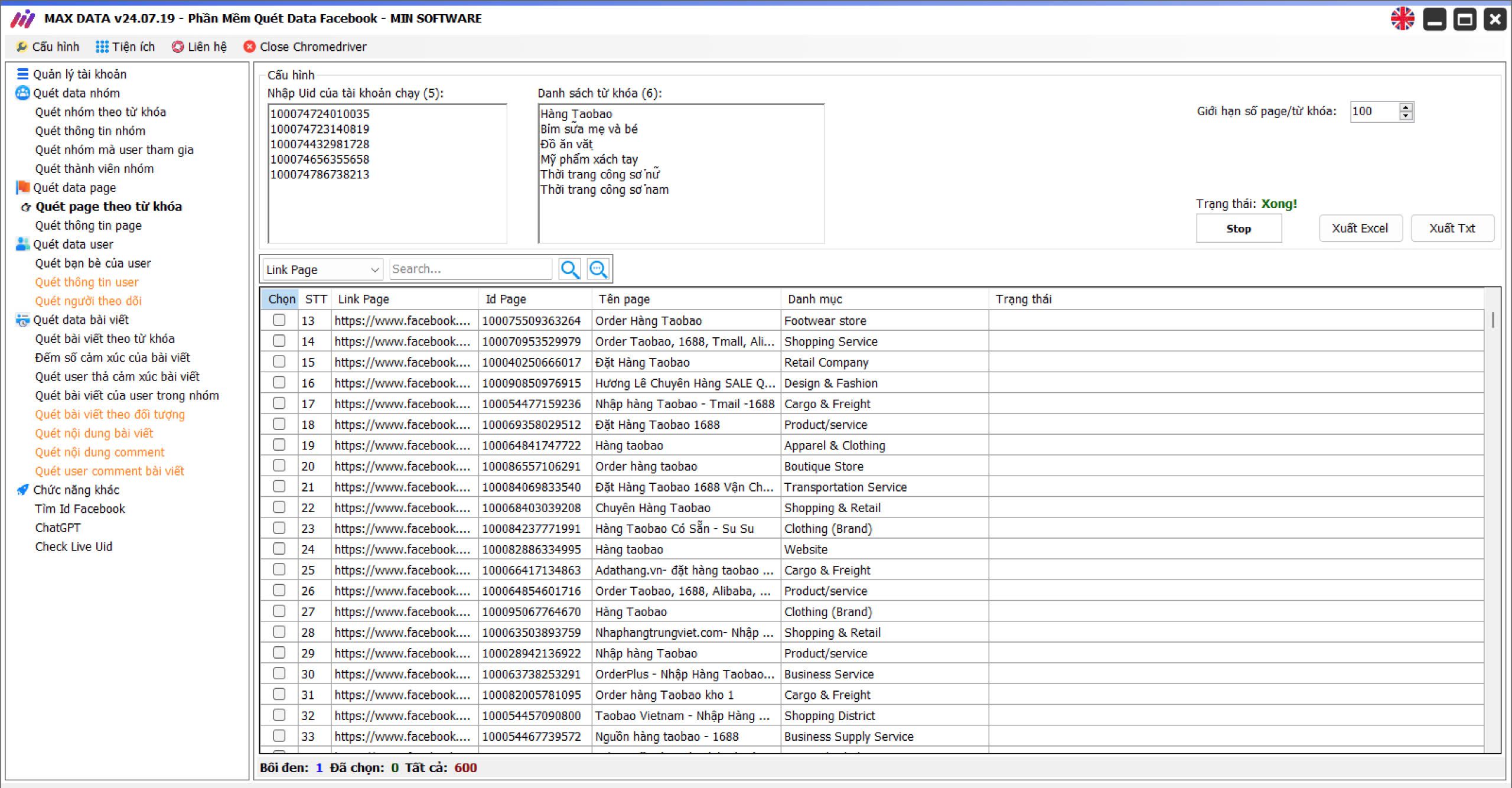 Scraping Facebook Pages by Max Data
