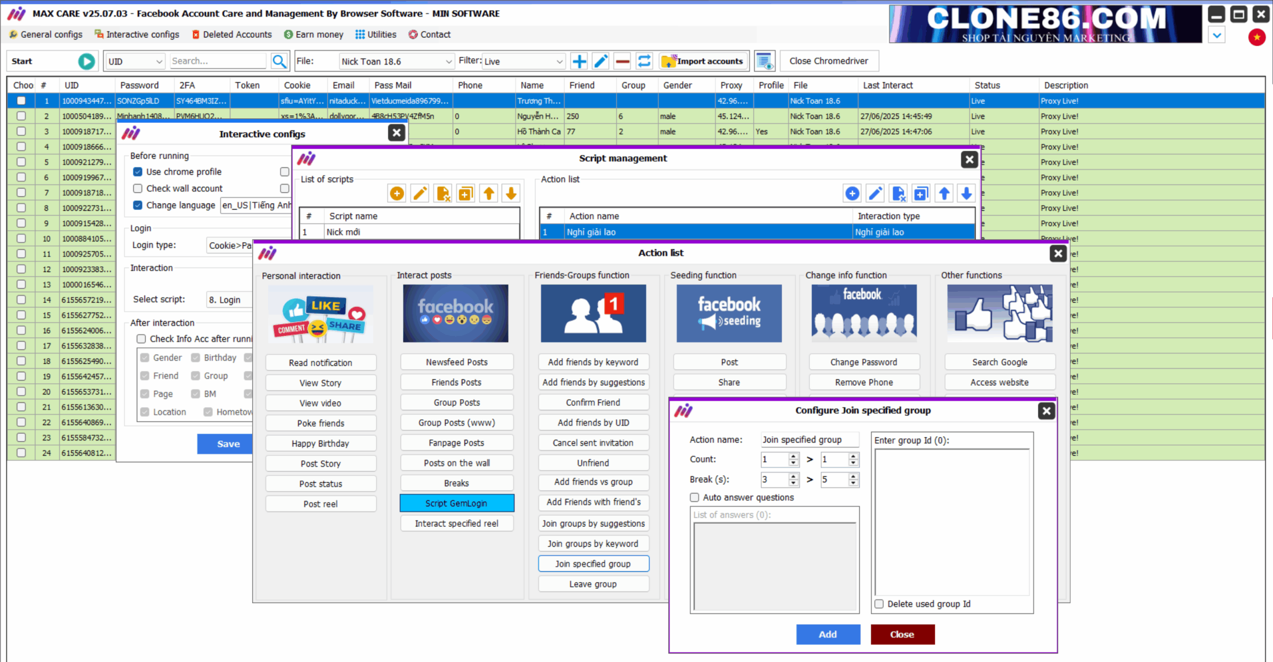 Max Care Facebook Software