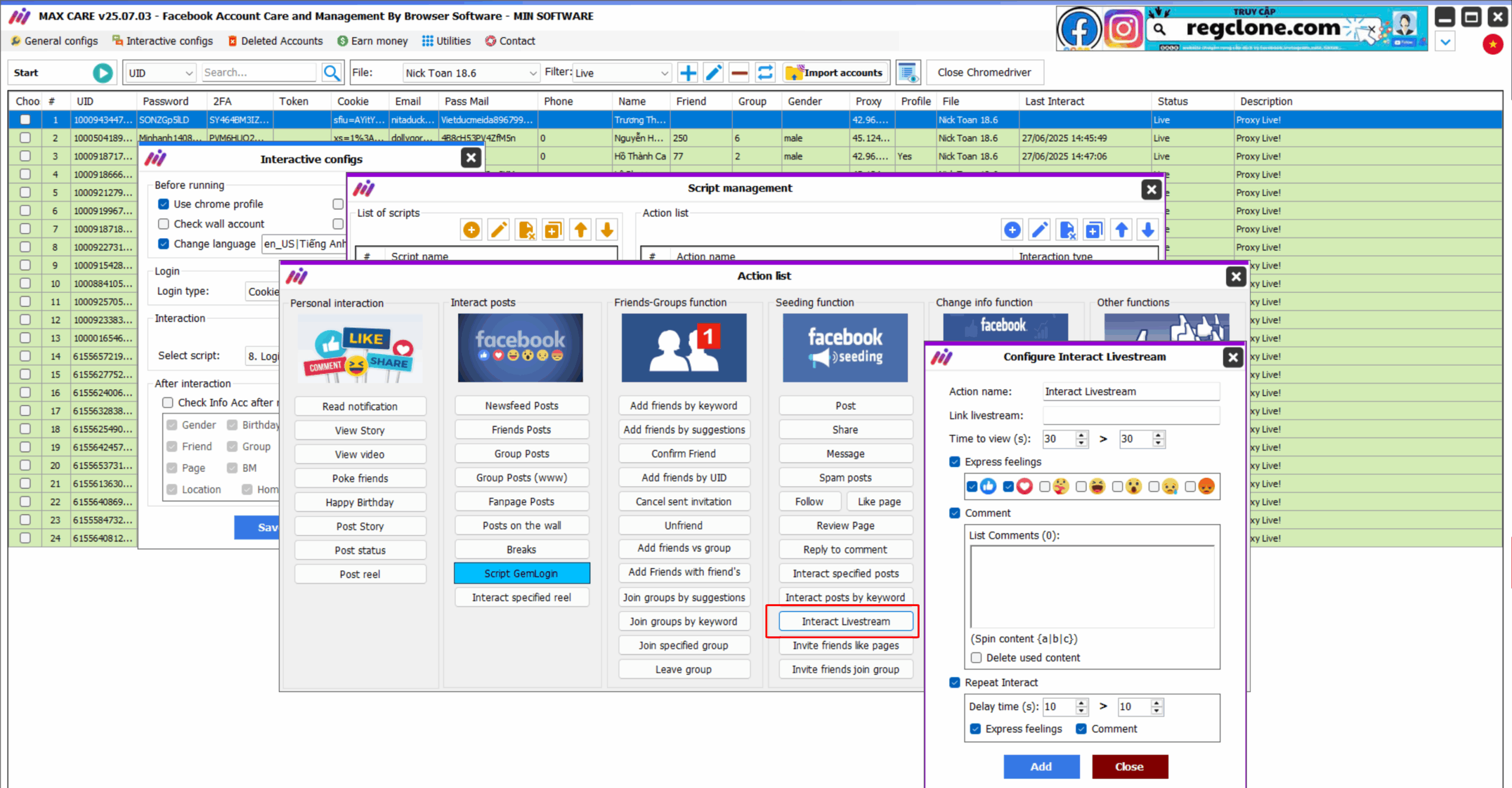 Max Care Facebook Software