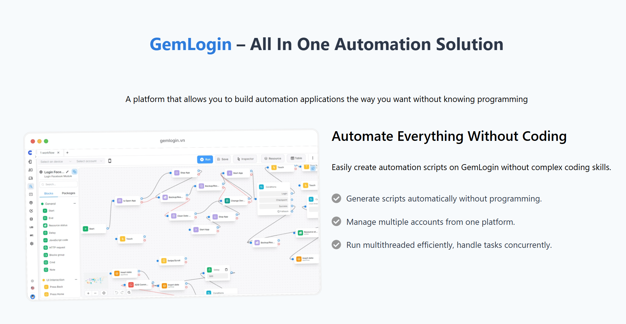 Gemlogin Software for MMO and Business Automation