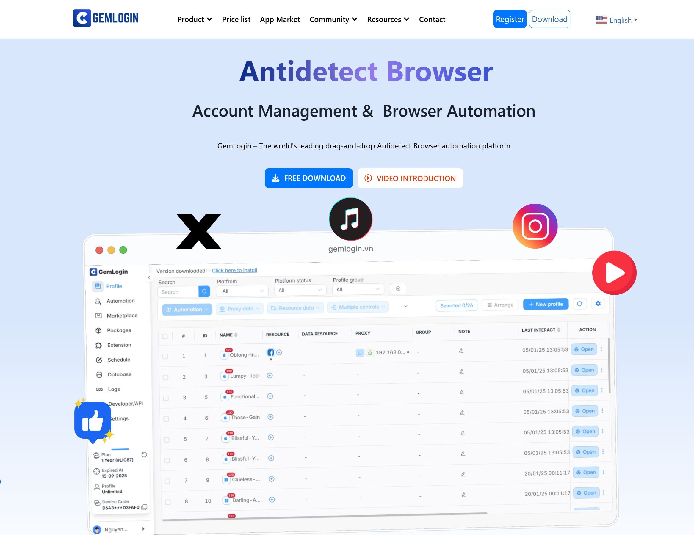 Instructions for Downloading GemLogin Software – The Best Antidetect Browser Software Today